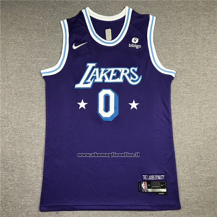 Maglia Los Angeles Lakers Russell Westbrook #0 Citta Edition 2021-22 Viola
